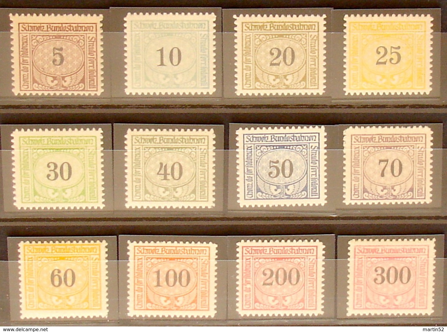 Schweiz Suisse 1913: ERSTE SBB-Dienstmarke PREMIÈRE émission  Timbres Service CFF No. 1-12 ** MNH (Zumstein CHF 250.00) - Ferrovie