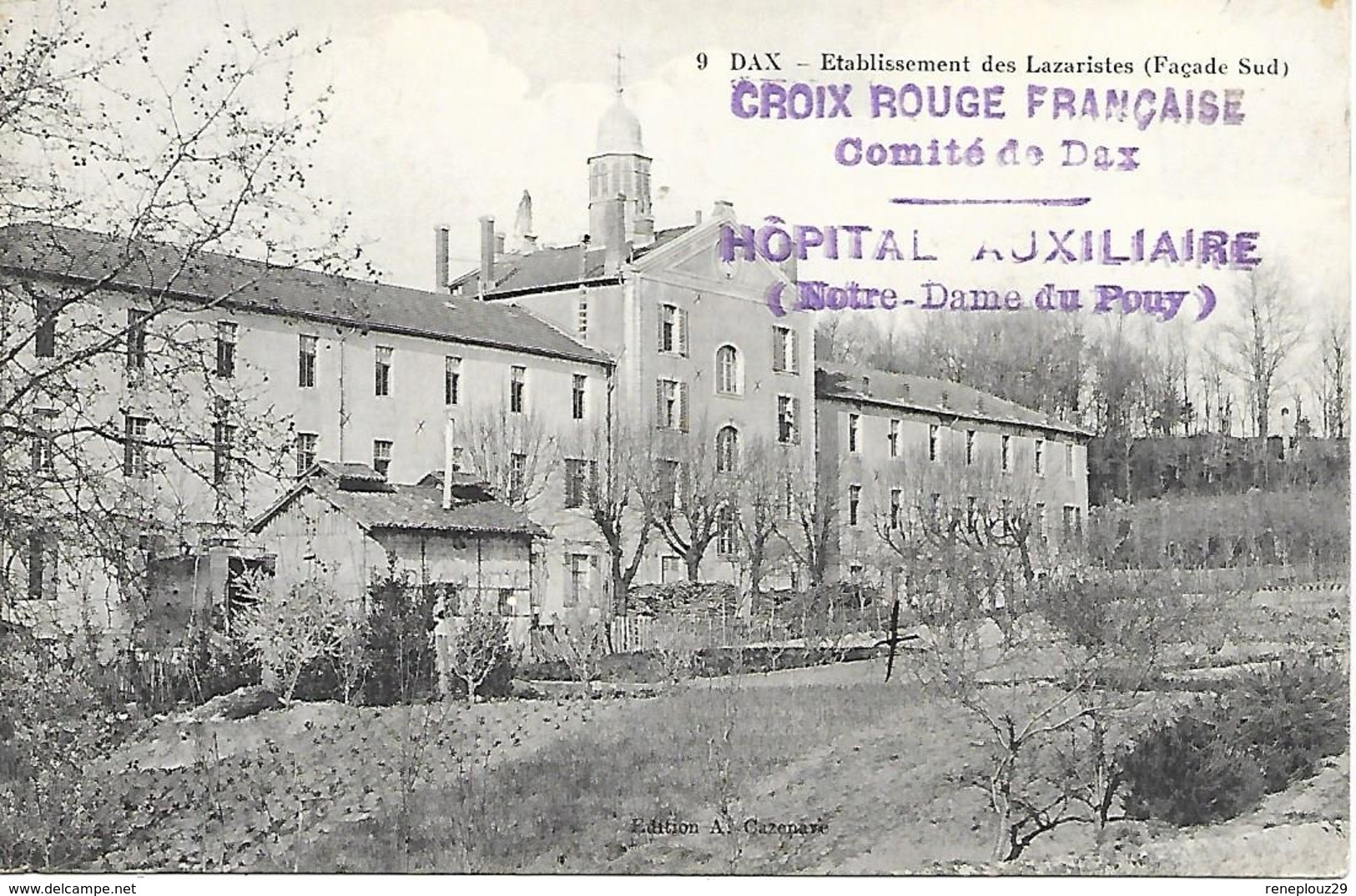 40-cachet Hôpital Aux. De Dax-Notre-Dame-du-Pouy Sur CP De 1914 - Guerre De 1914-18