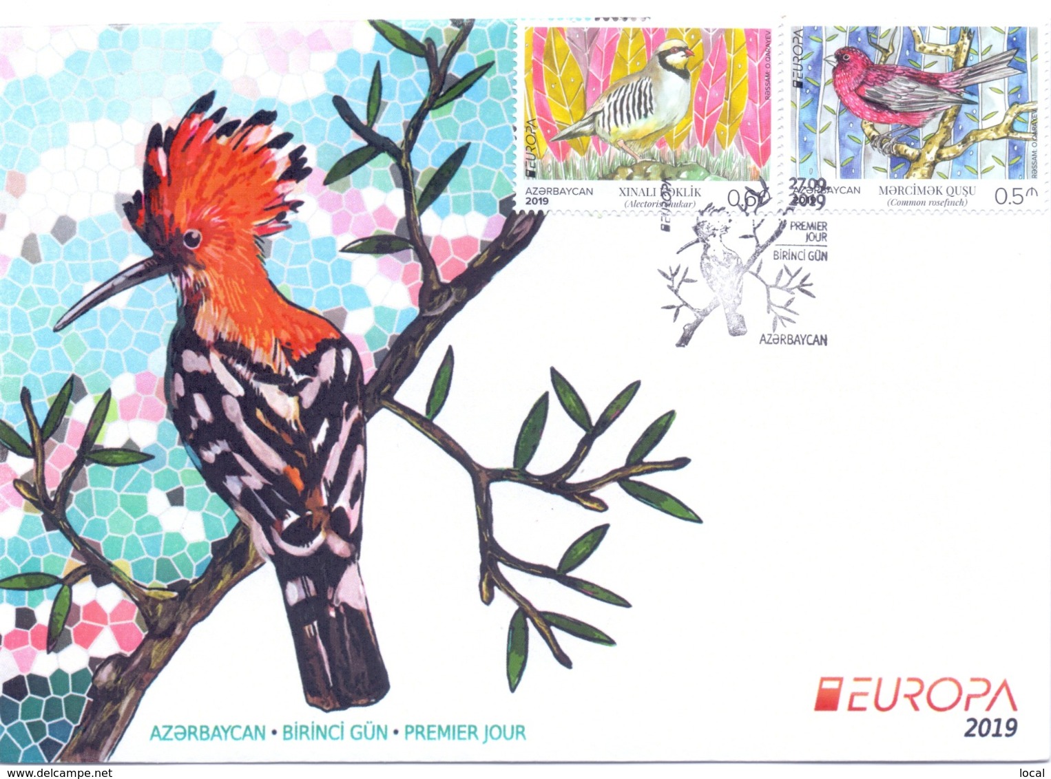 FDC CEPT Azerbaijan EUROPA 2019. NATIONAL BIRDS. First Day Cover 2 Types - Azerbaïjan