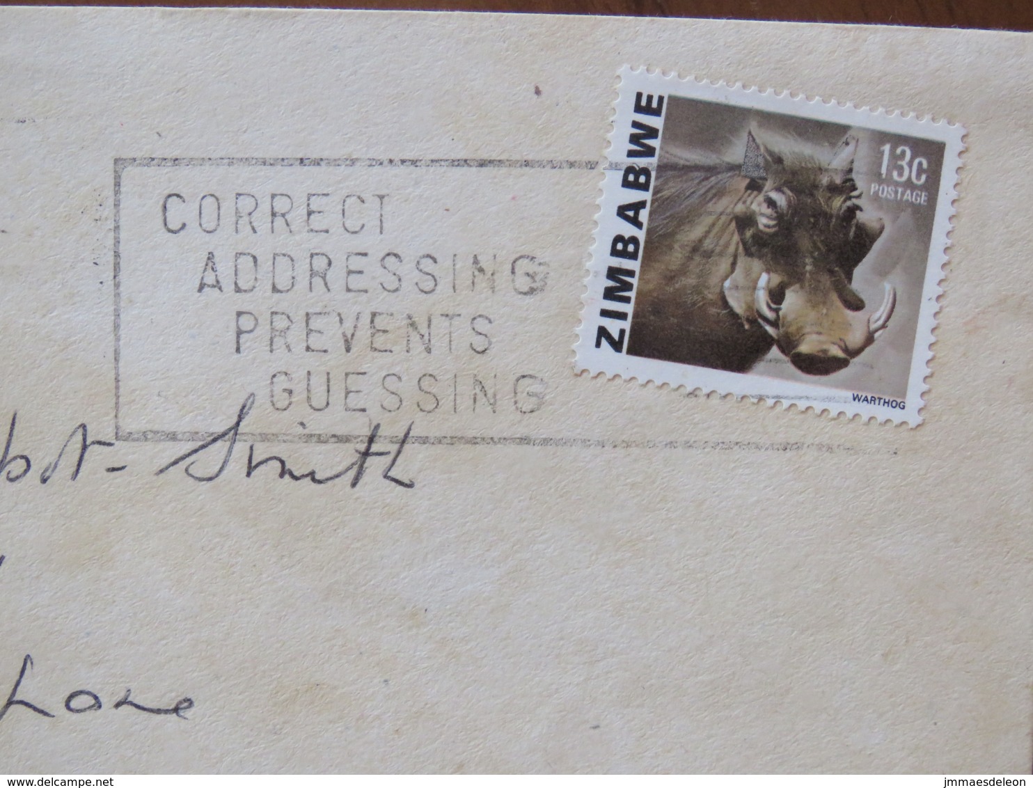 Zimbabwe 1983 Cover Harelreigh To England - Warthog Wild Pig - Zimbabwe (1980-...)