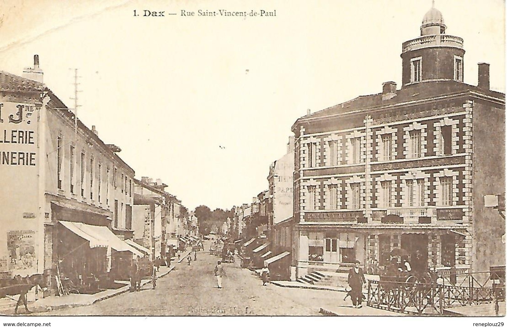 40-cachet Hôpital Municipal N°60 Bis De Dax-Ecole Sully Sur Belle CP De Dax En 1915 - Cachet Rare - Guerre De 1914-18