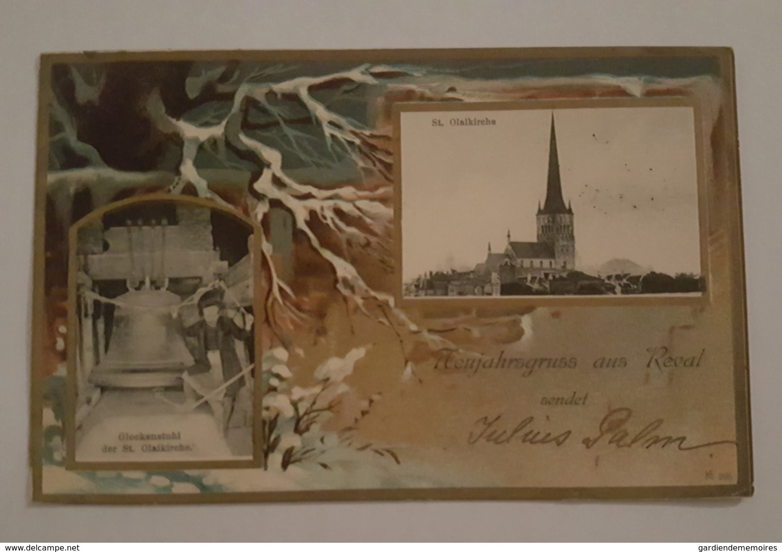 Estonia / Estonie - Neujahrsgruss Aus Reval - Tallinn - Glockenstuhl Der St. Olaikirche - Verlag Kluge & Strohm - Cloche - Estonie