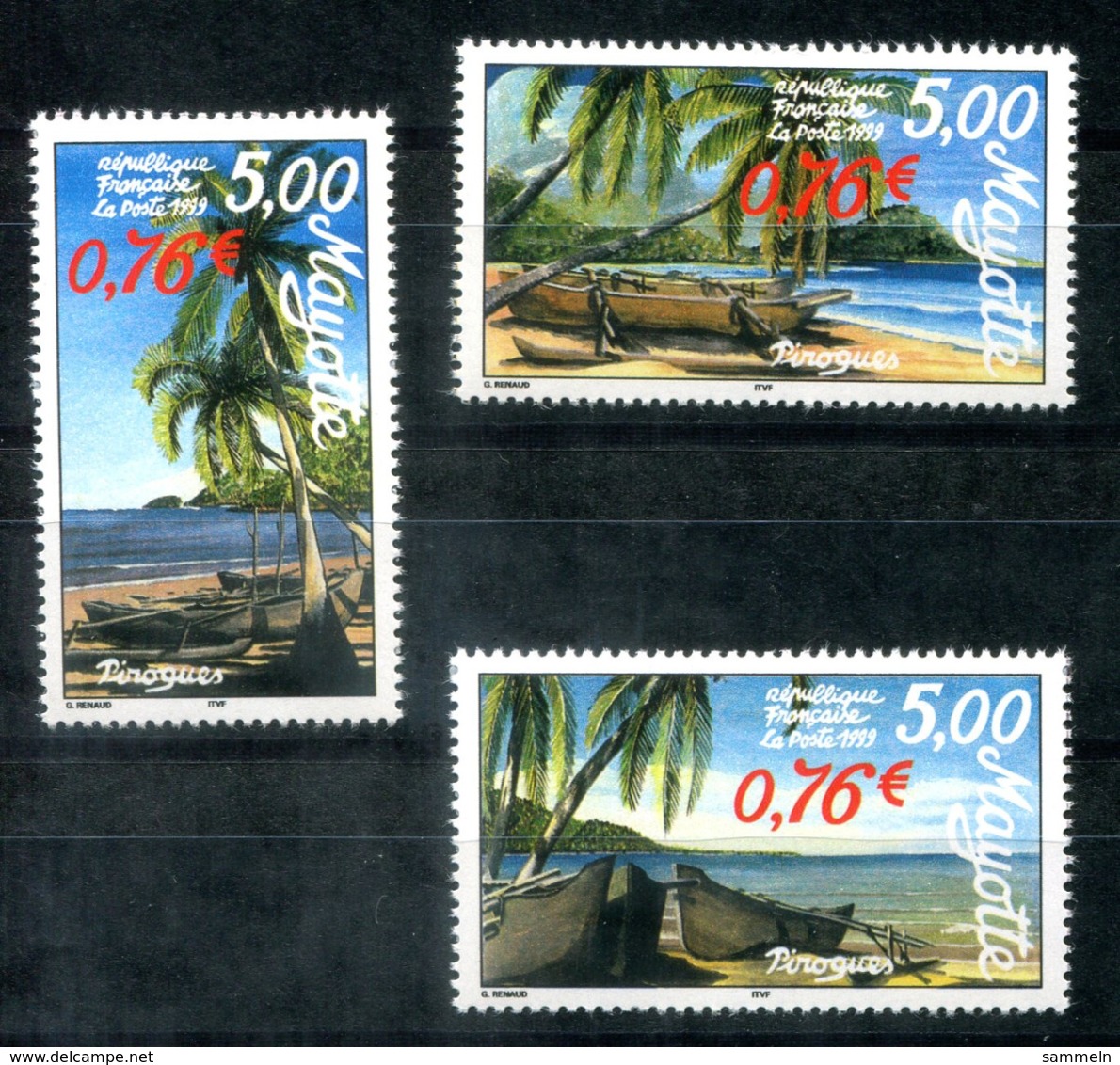 5184 - MAYOTTE - Mi. 72-74 (aus Block) ** - Sonstige - Ozeanien