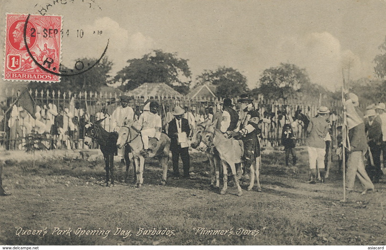 Barbados Queen's Park Opening Day  Plimmer's Store  Donkey Race . Course Ane . Stamped Not Used - Barbados (Barbuda)