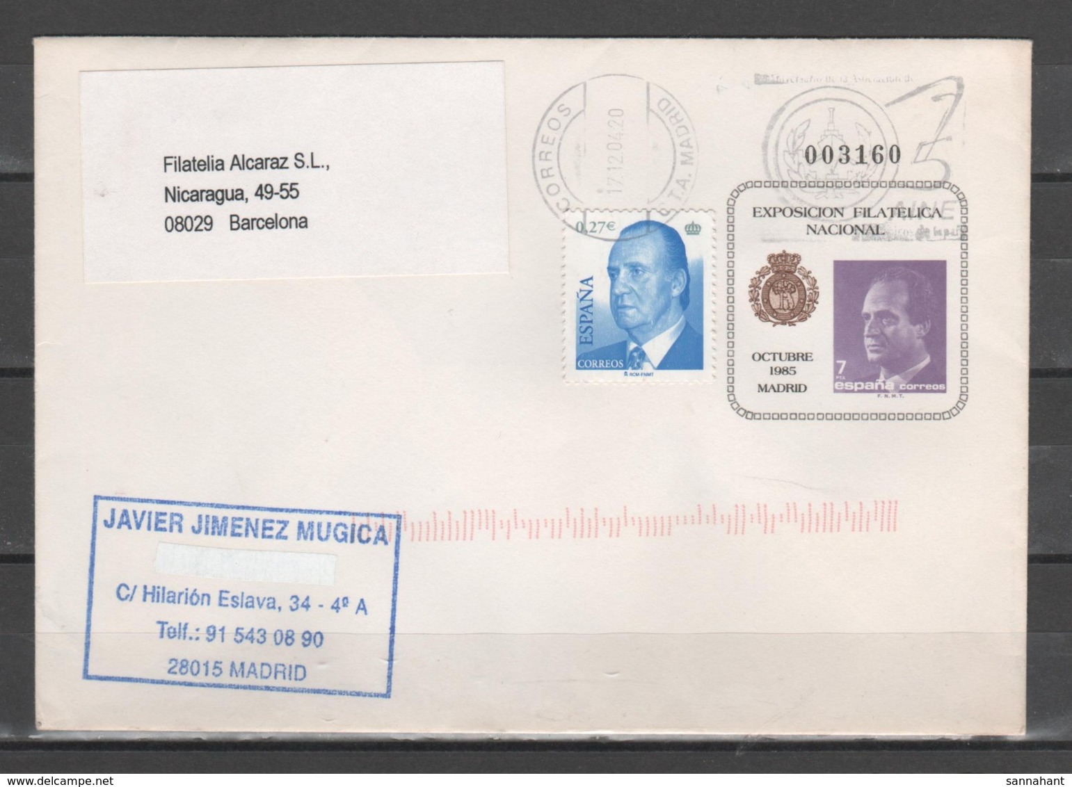 SOBRE ENTERO POSTAL. Exposicion Filatelica Nacional EXFILNA '85. Circulado. - 1931-....