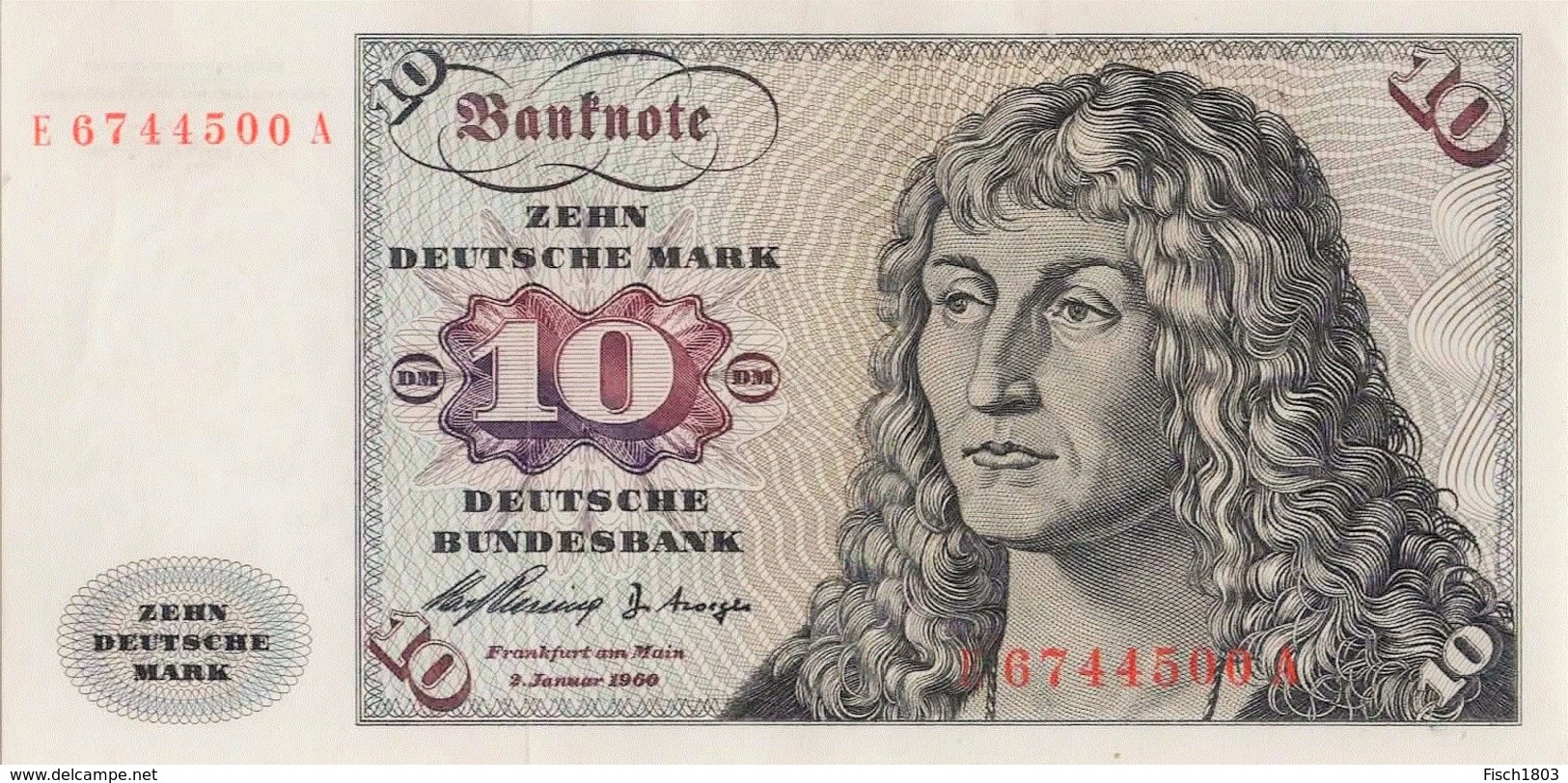 BRD Ro 263b 10 DM Serie E...A 1960(1963) UNC - 10 Deutsche Mark