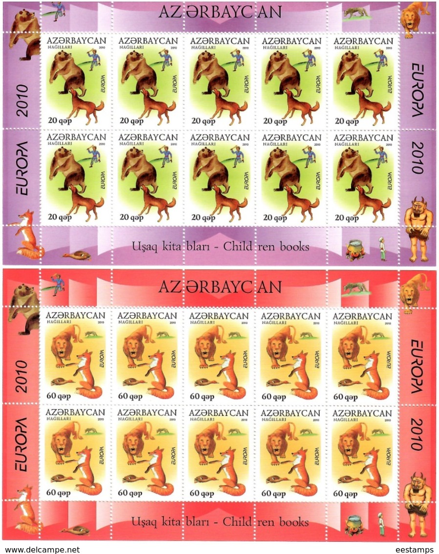 Azerbaijan 2010 . EUROPA 2010. 2 Sheetlets, Each Of 10.   Michel # 791-92  KB - Azerbaïdjan