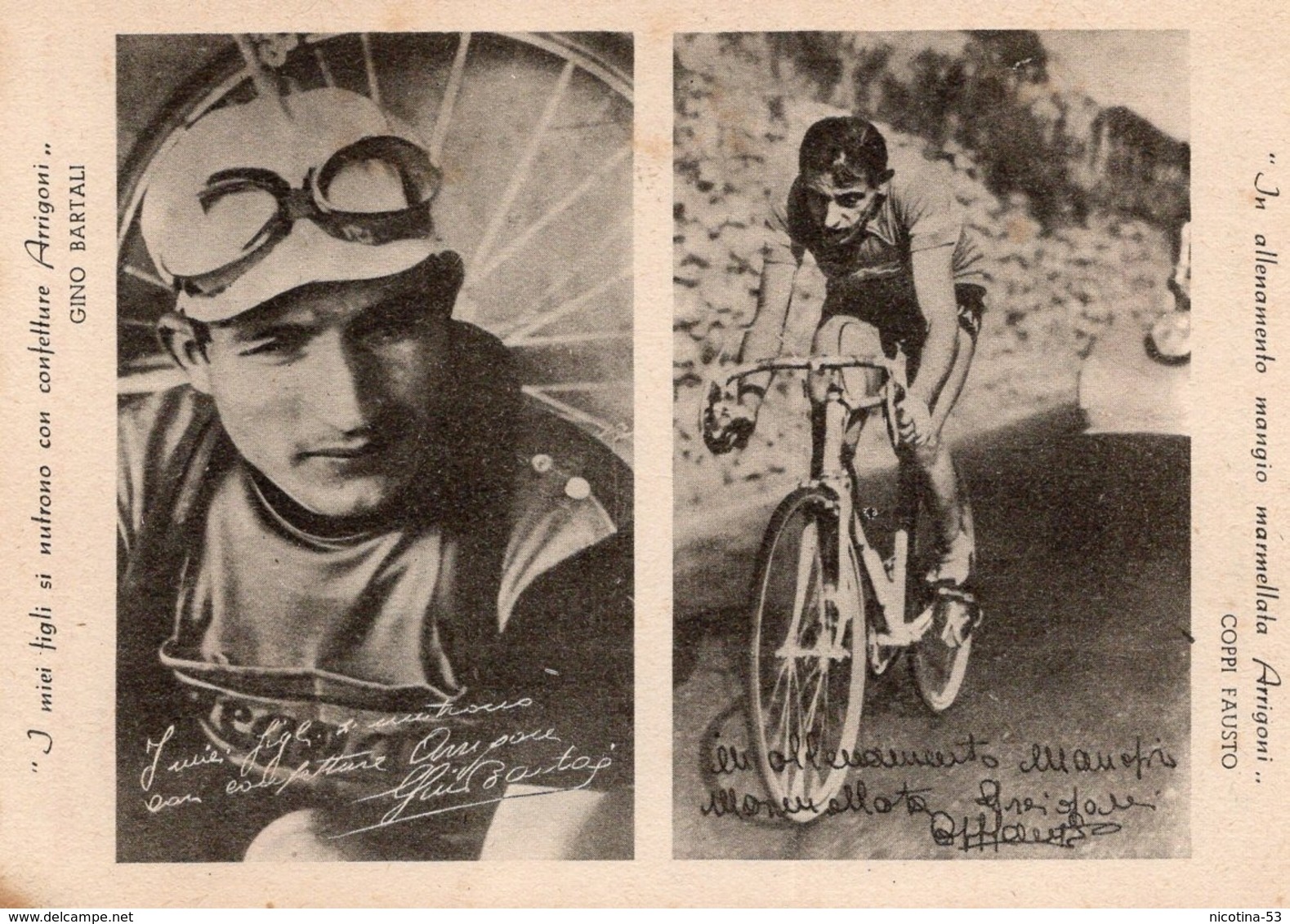 CT-02983- BARTALI - COPPI -PRODOTTI ALIMENTARI " G. ARRIGONI & C. " - Ciclismo