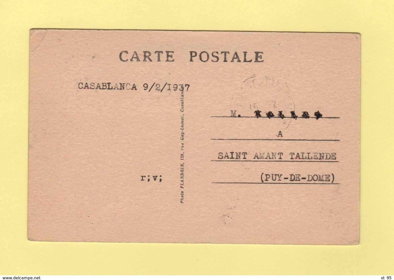 Morocco - Maroc - Casablanca Post Office - 1937 - Postämter In Marokko/Tanger (...-1958)