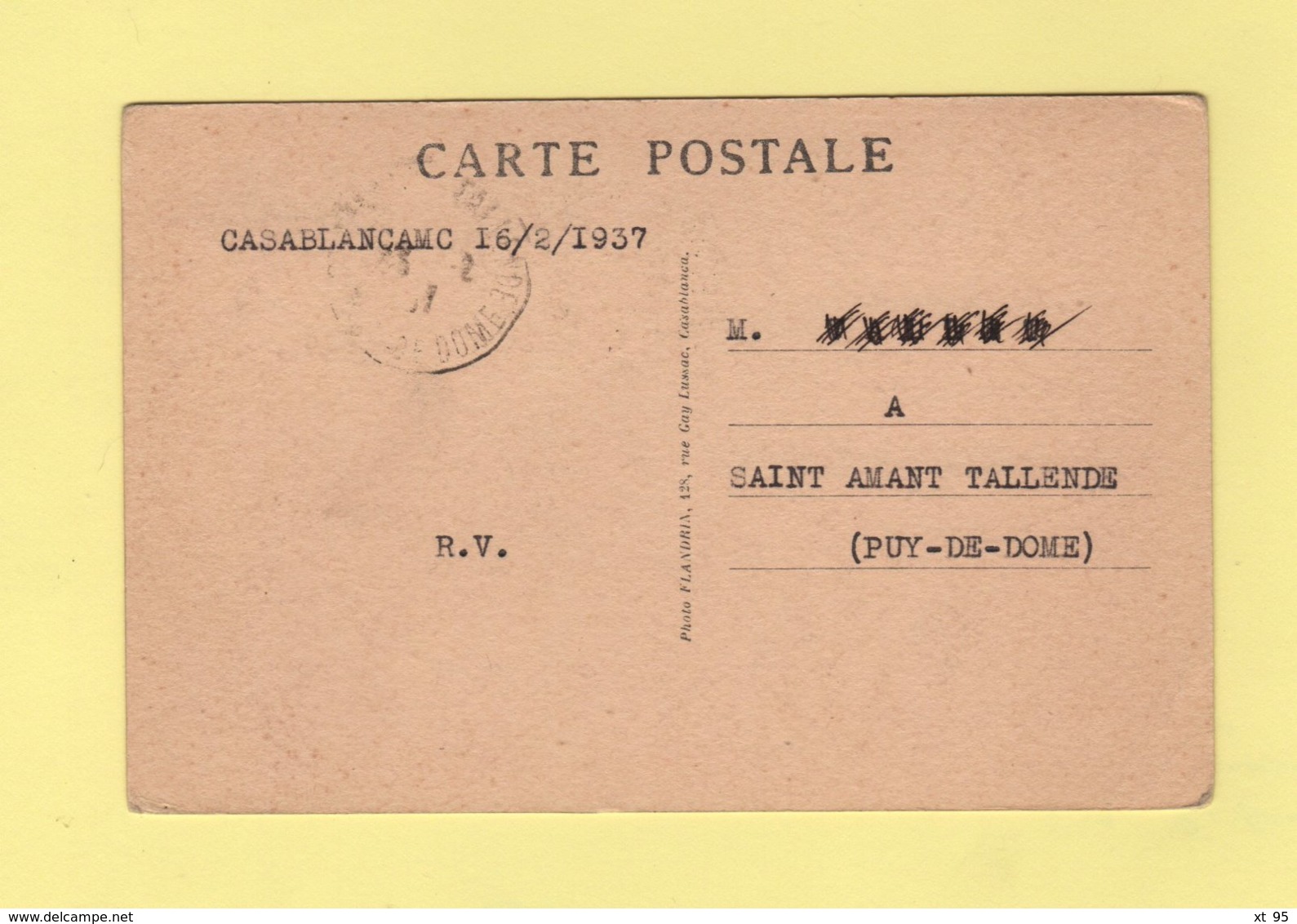 Morocco - Maroc - Casablanca Post Office - 1937 - Bureaux Au Maroc / Tanger (...-1958)