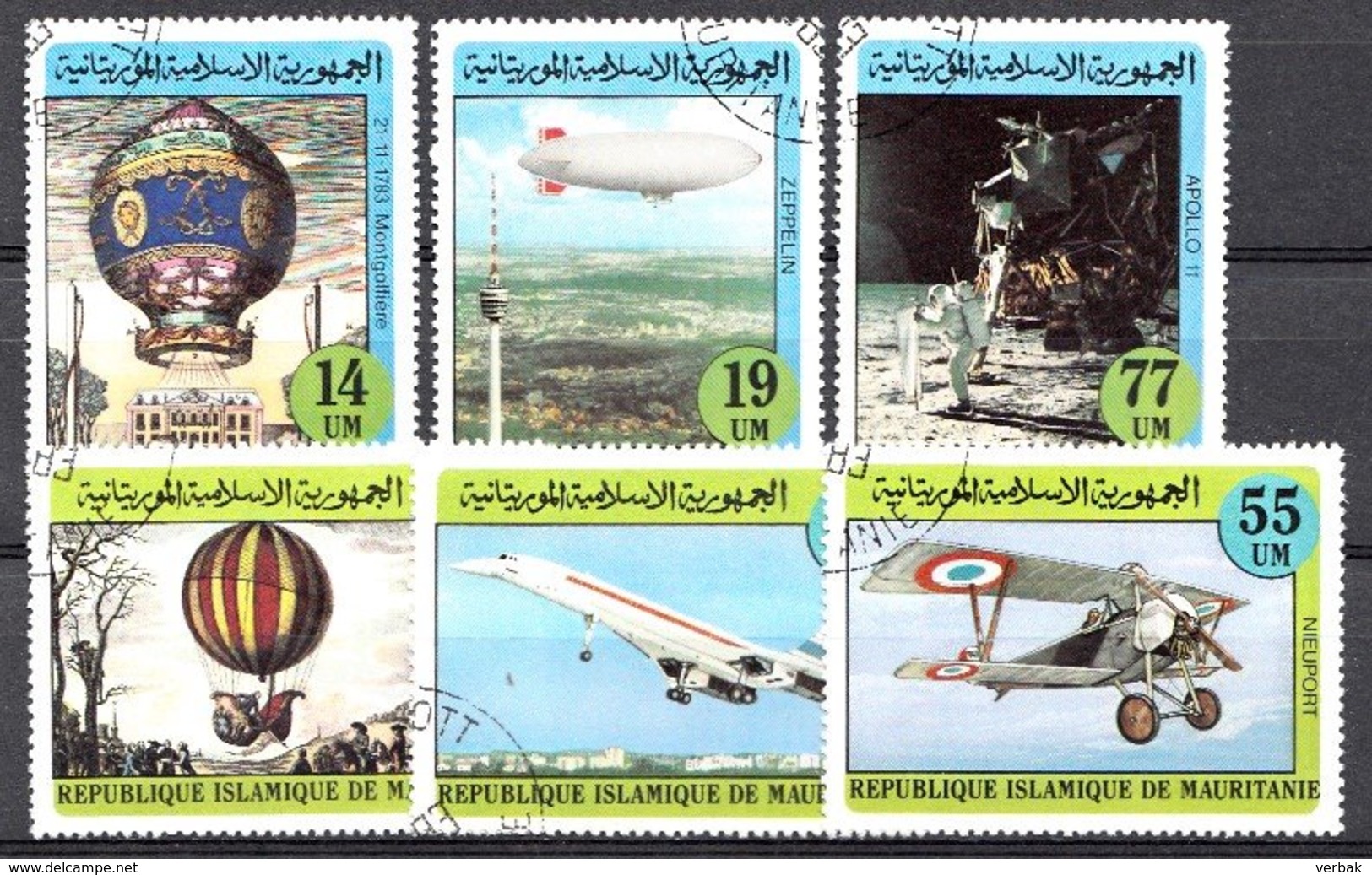 Mauretanien 1982 Mi.nr: 777-782 Geschichte Der Ballons Und Der Luftschiffe  Oblitérés / Used / Gestempeld - Zeppelins