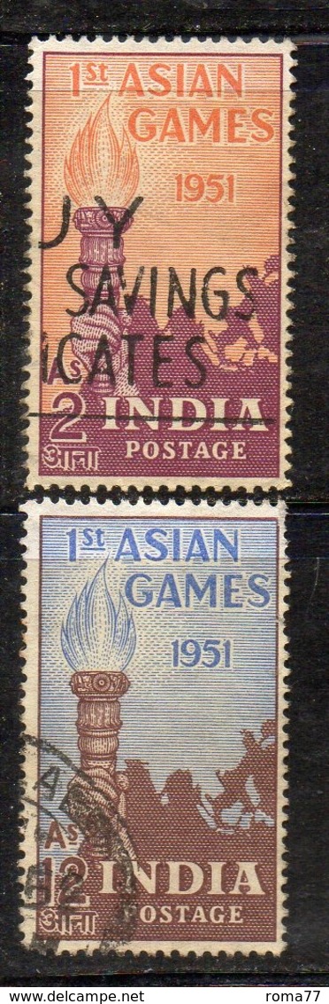 Y241 - INDIA 1951, Yvert Serie N. 32/33  Usata (2380A)  Asian Games - Gebraucht