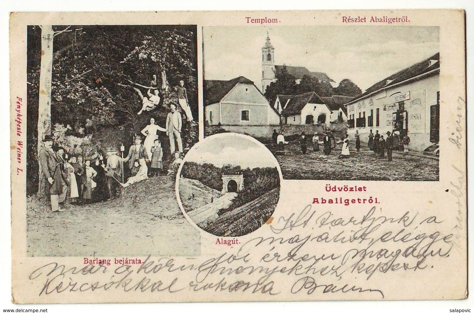 Hungary  Abaliget Templom, Reszlet Abaligetrol, Alagut, Barlang Bejarata 1905 - Hongrie