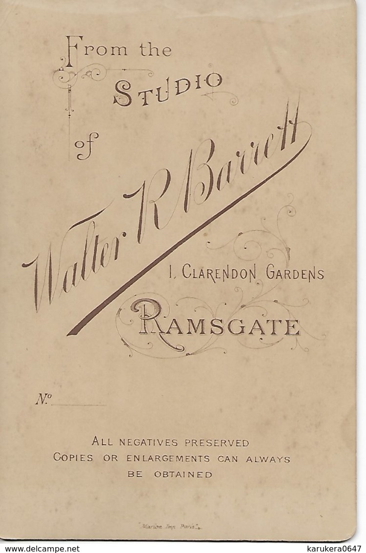 PHOTO ANCIENNE WALTER R BARRET RAMSGATE - Anciennes (Av. 1900)
