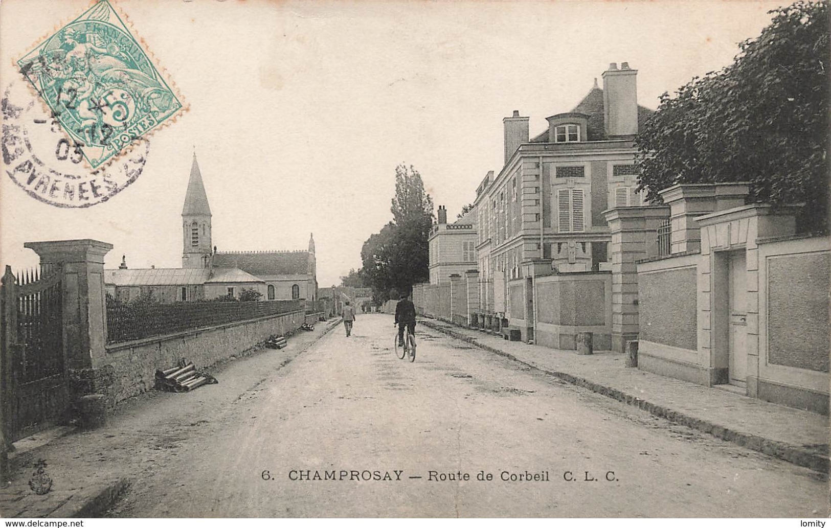 91 Champrosay Draveil Route De Corbeil Cachet 1905 - Draveil