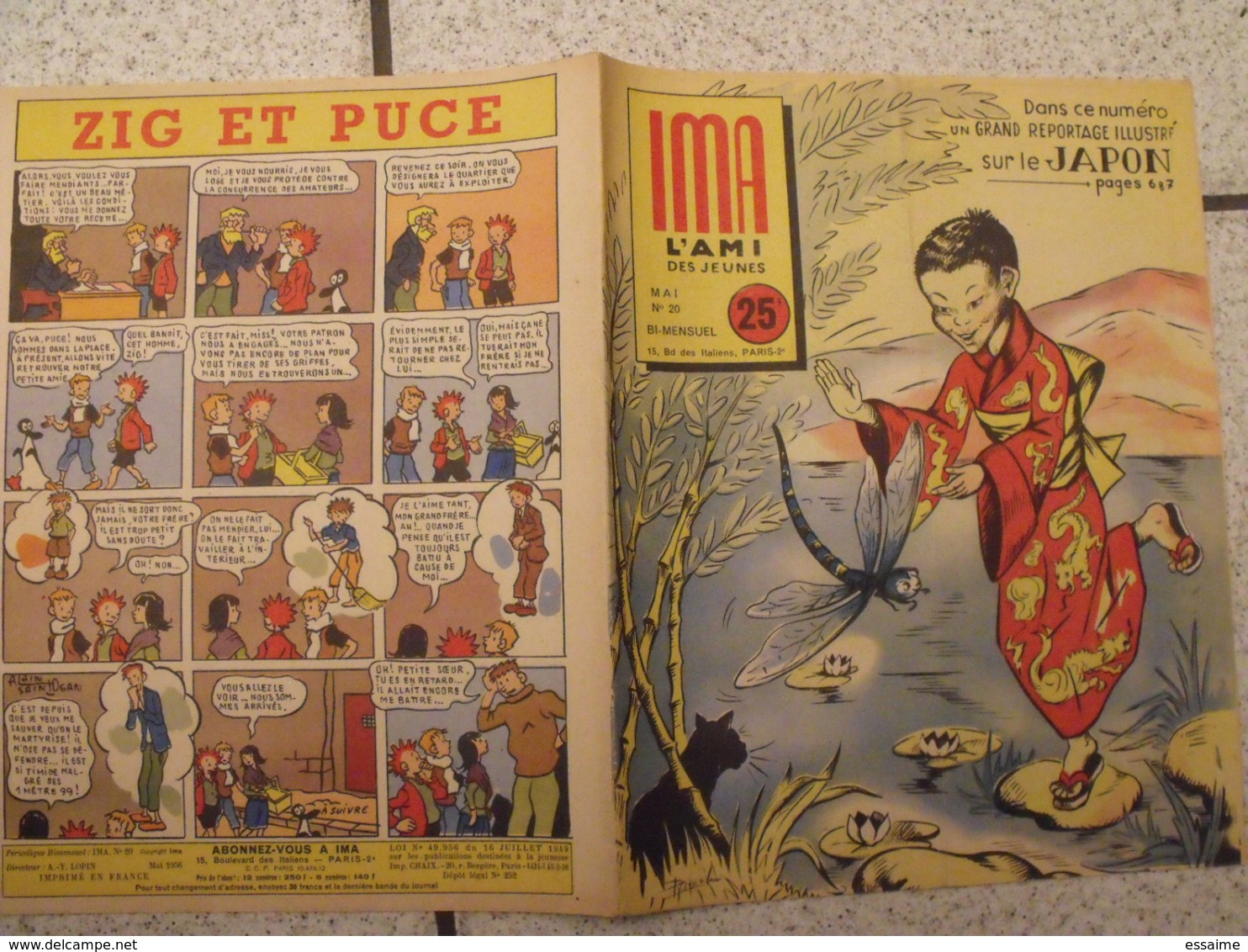 lot de 6 revues BD "Ima l'ami des jeunes" de 1956. Journal BD à redécouvrir. erik, jean Ache moreau alain saint Ogan