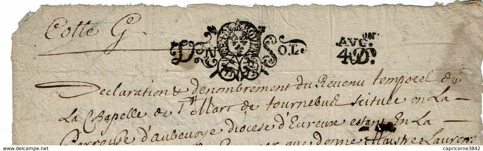 1693 - Document Manuscrit - Beau Cachet "Généralité De Rouen" - Cachets Généralité