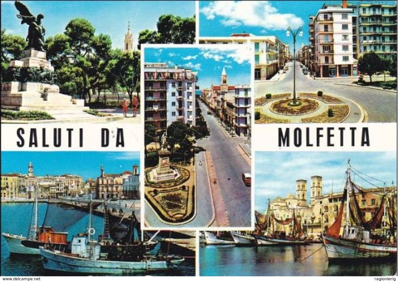 BARI - Saluti Da Molfetta - 5 Vedute - Vedute Del Porto - Monumento Ai Caduti - 1966 - Molfetta