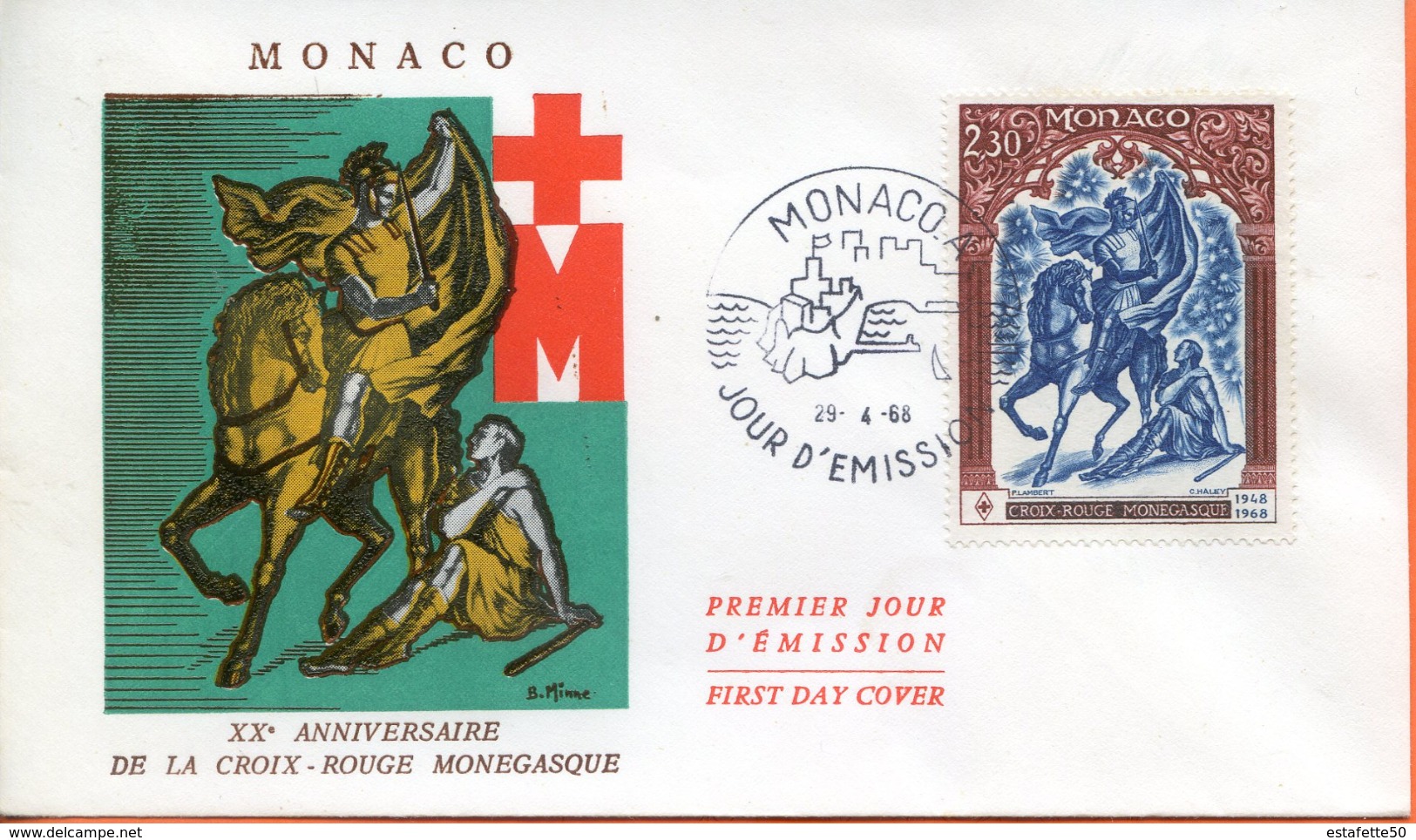 Monaco,1968,FDC, Croix Rouge - Croix-Rouge