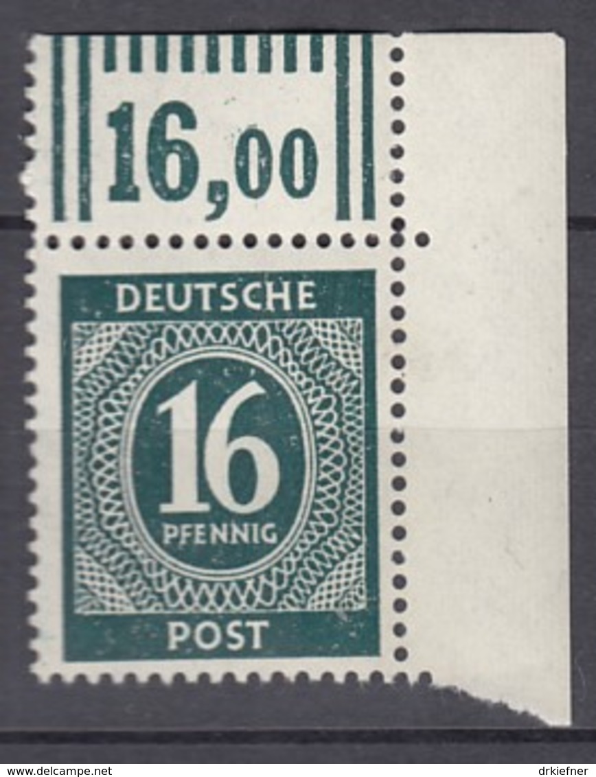 AllBes. GemAusg.  923 A W OR, Postfrisch **, Mit Oberrandecke, Kontrollratsausgabe I, 1946 - Andere & Zonder Classificatie