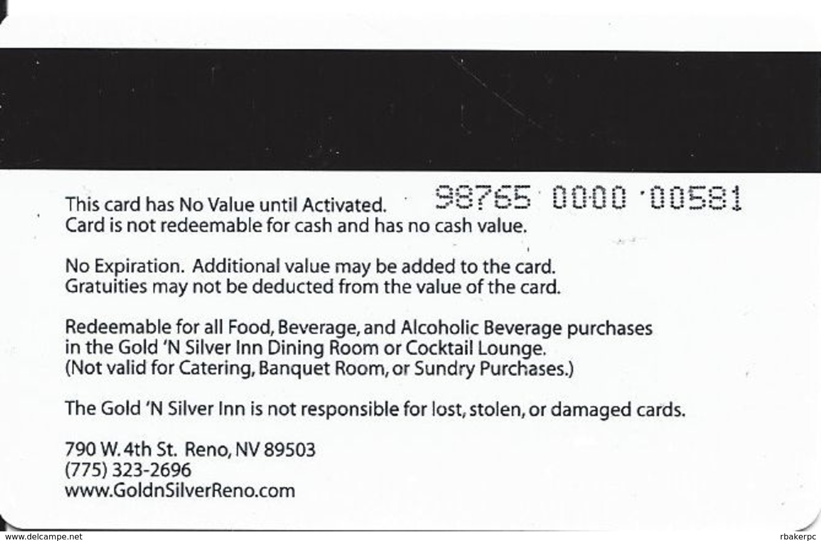 Gold 'n Silver Inn - Reno, NV - Gift Card - Gift Cards