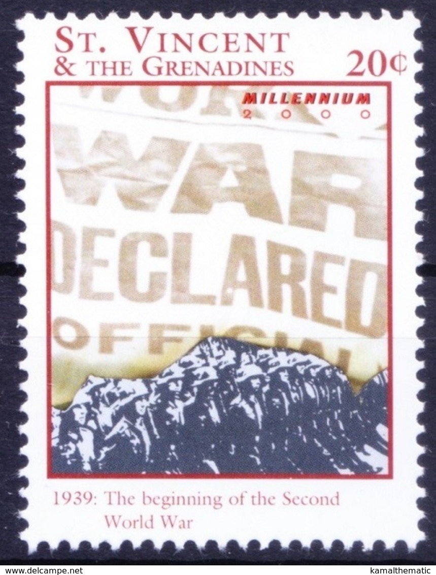 1939 Beginning Of 2nd World War, Millennium, St Vincent 2000 MNH    ( - WW2