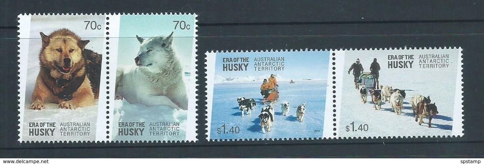 Australian Antarctic Territory 2014 Husky Dog Era Set Of 2 Pairs MNH - Unused Stamps