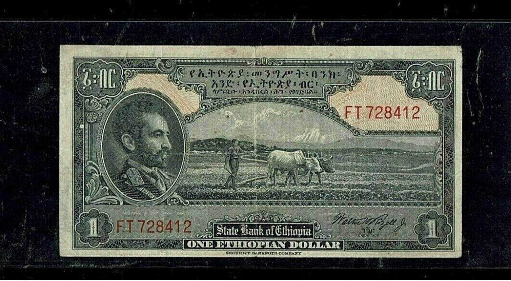 Ethiopia, 1 Dollar, Rozell, State Bank Of Ethiopia, 1945. P#12c. VF. - Ethiopië