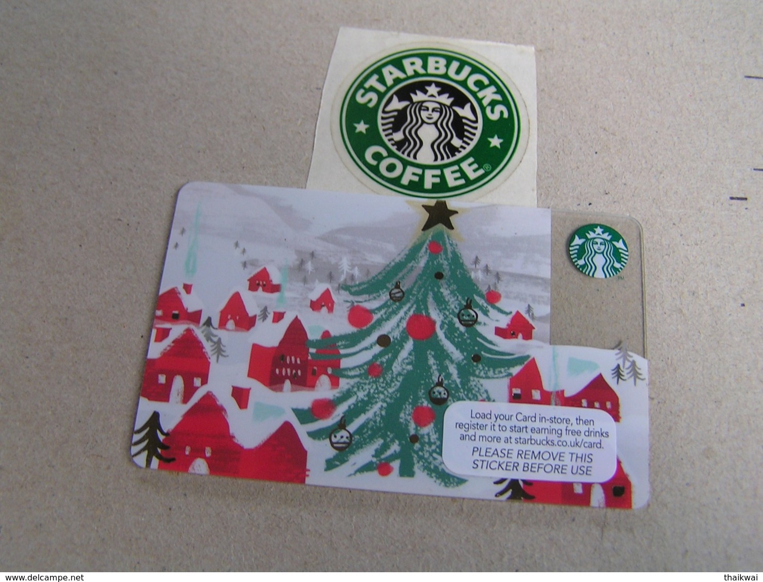 Starbucks New PIN Covered United Kingdom  Card  6129 Christmas Tree - Gift Cards