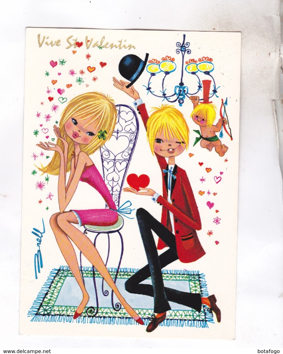 CPM ILLUSTREE BRELL, COUPLE JEUNE - Other & Unclassified