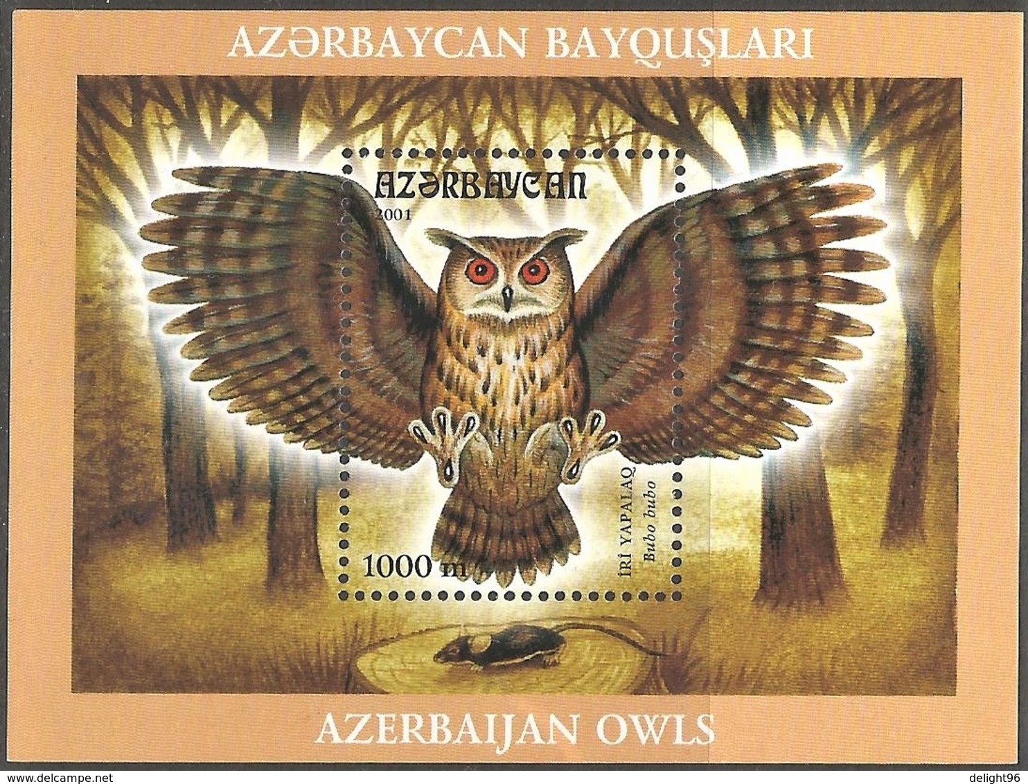 2001 Azerbaijan Owls Minisheet And Souvenir Sheet (** / MNH / UMM) - Eulenvögel