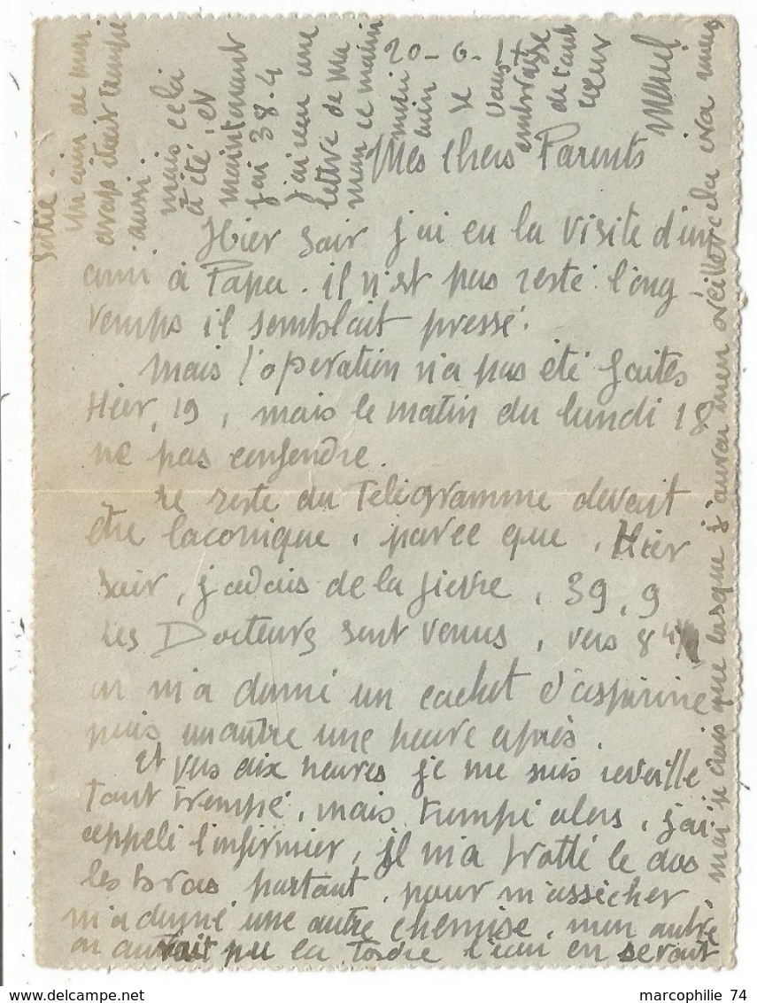 LETTRE C. VIOLET HOPITAL TEMPORAIRE N°3 CHALONS S MARNE 1914 MARNE - WW I