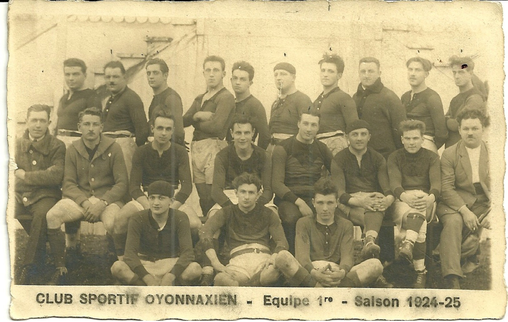 Carte-photo  -  OYONNAX  -  CLUB SPORTIF OYONNAXIEN  - Equipe 1° - Saison 1924-25  -- Photo STEIMANN-MAZUIR - Oyonnax