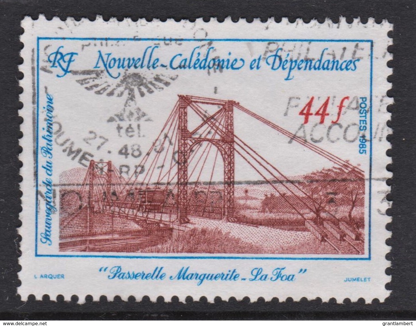 New Caledonia 1985 Marguerite La Foa Suspension Bridge Used  SG 766 - Gebraucht