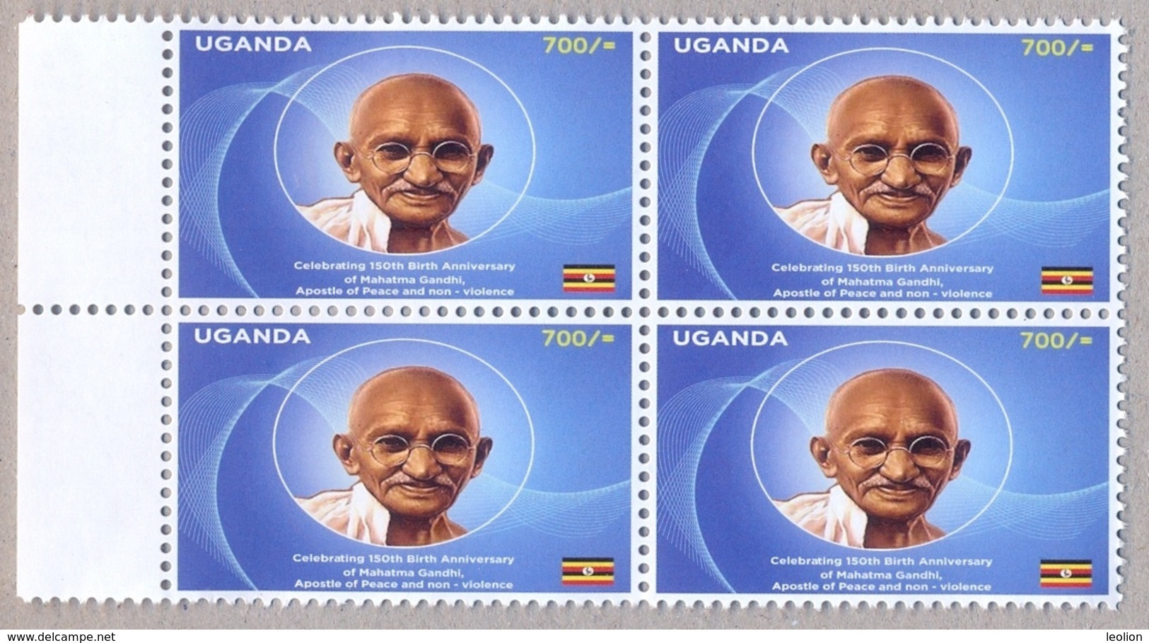 UGANDA 2019 New Stamp Issue GANDHI Birth Anniversary 4-block OUGANDA - Ouganda (1962-...)
