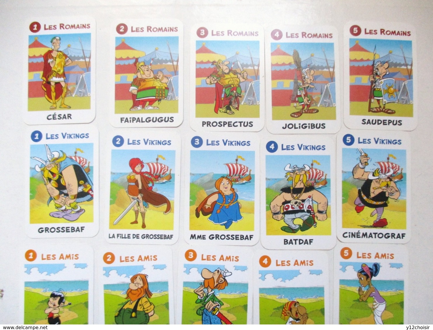 JEU DE CARTES 6 FAMILLES ASTERIX LE GAULOIS OBELIX FALBALA CESAR VIKINGS ... - Autres & Non Classés