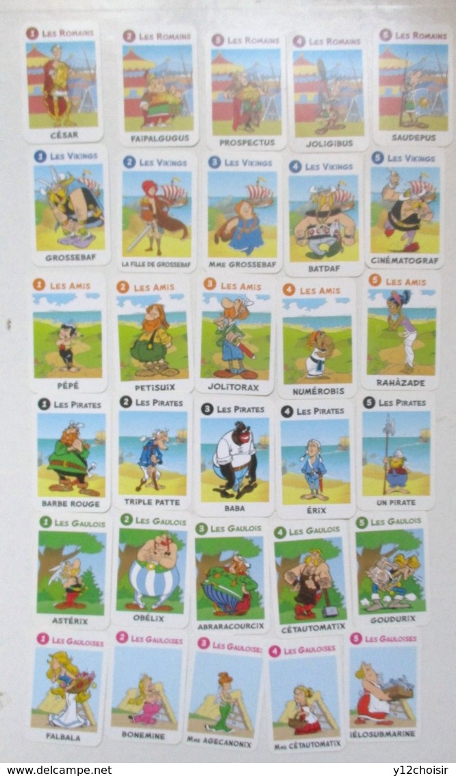 JEU DE CARTES 6 FAMILLES ASTERIX LE GAULOIS OBELIX FALBALA CESAR VIKINGS ... - Autres & Non Classés