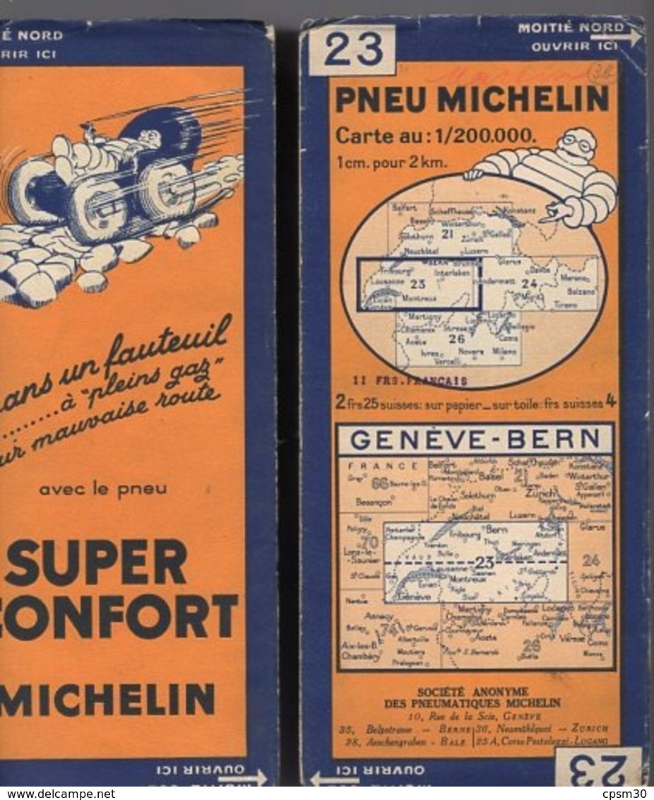 Carte Géographique MICHELIN - N° 023 GENEVE - BERNE / GENEVE - BERN - 3115-24 - Cartes Routières