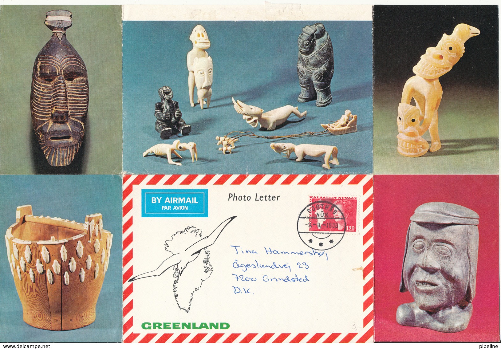 Greenland Photoletter Sent To Denmark Godthab 9-9-1980 - Covers & Documents