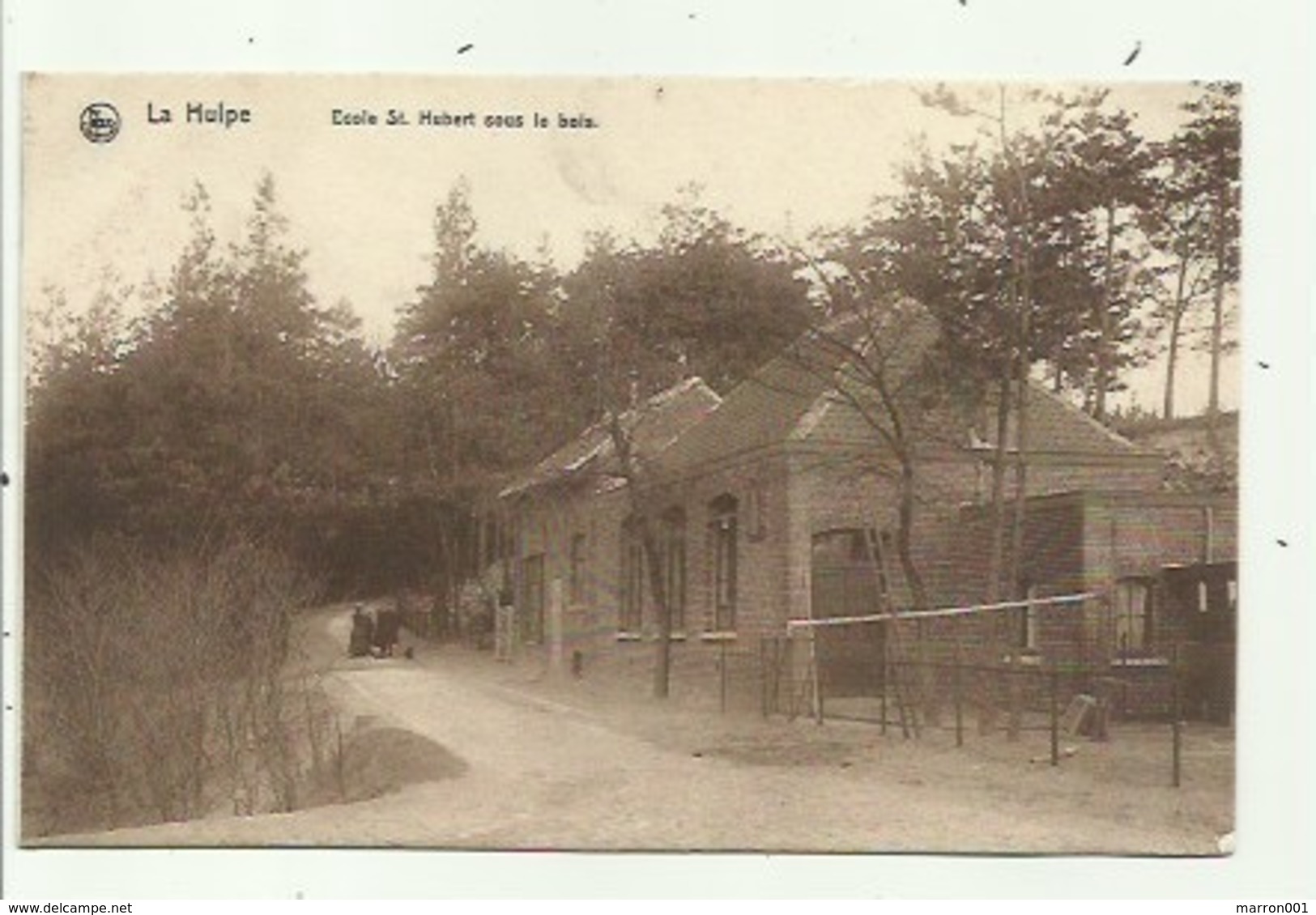 La Hulpe - Ecole St-Hubert Sous Le Bois (Duitse Postzegel 1918) 2 Scans - La Hulpe