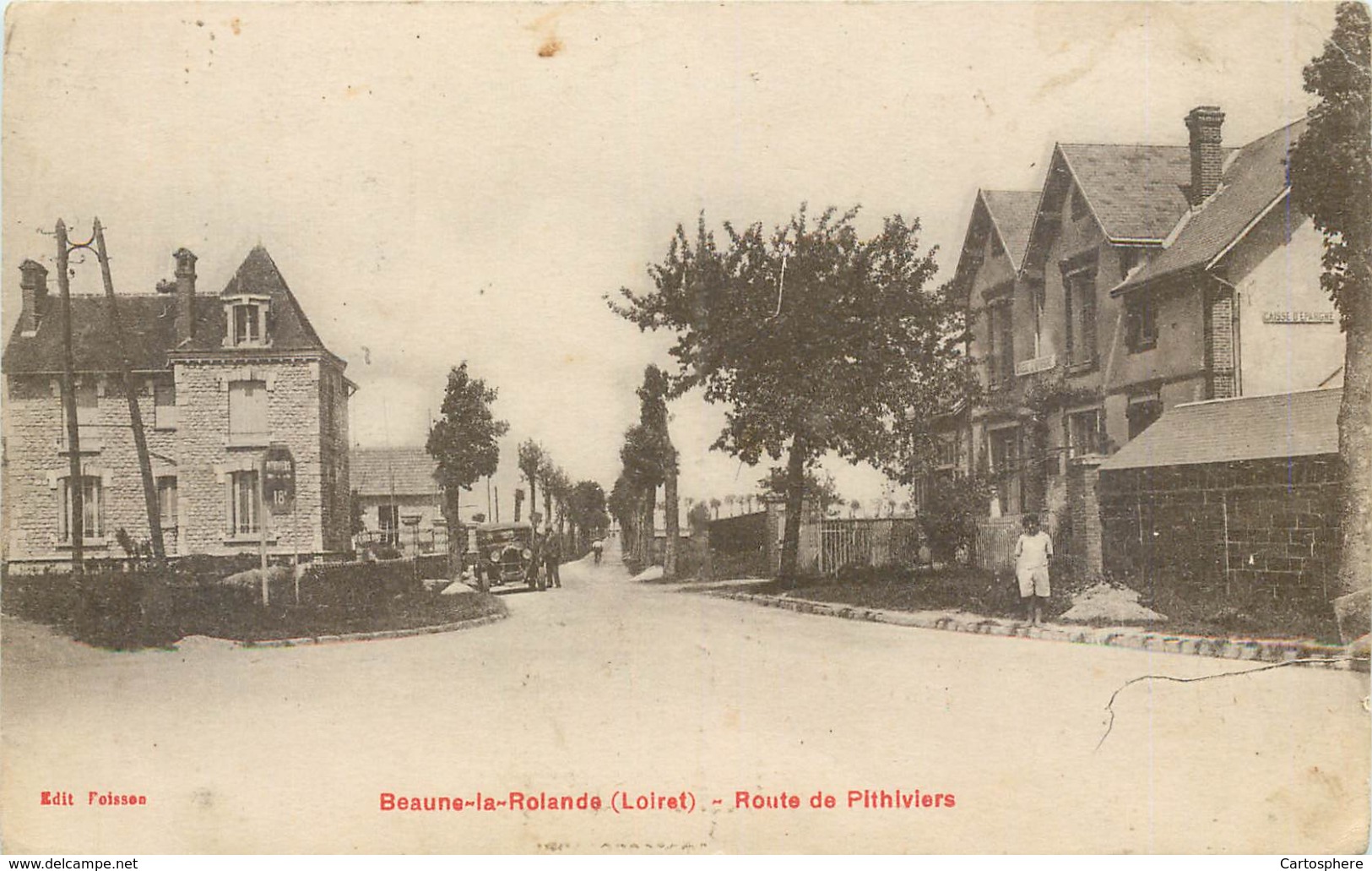 CPA 45 Loiret Beaune-la-Rolande Route De Pithiviers Caisse D'Epargne - Beaune-la-Rolande