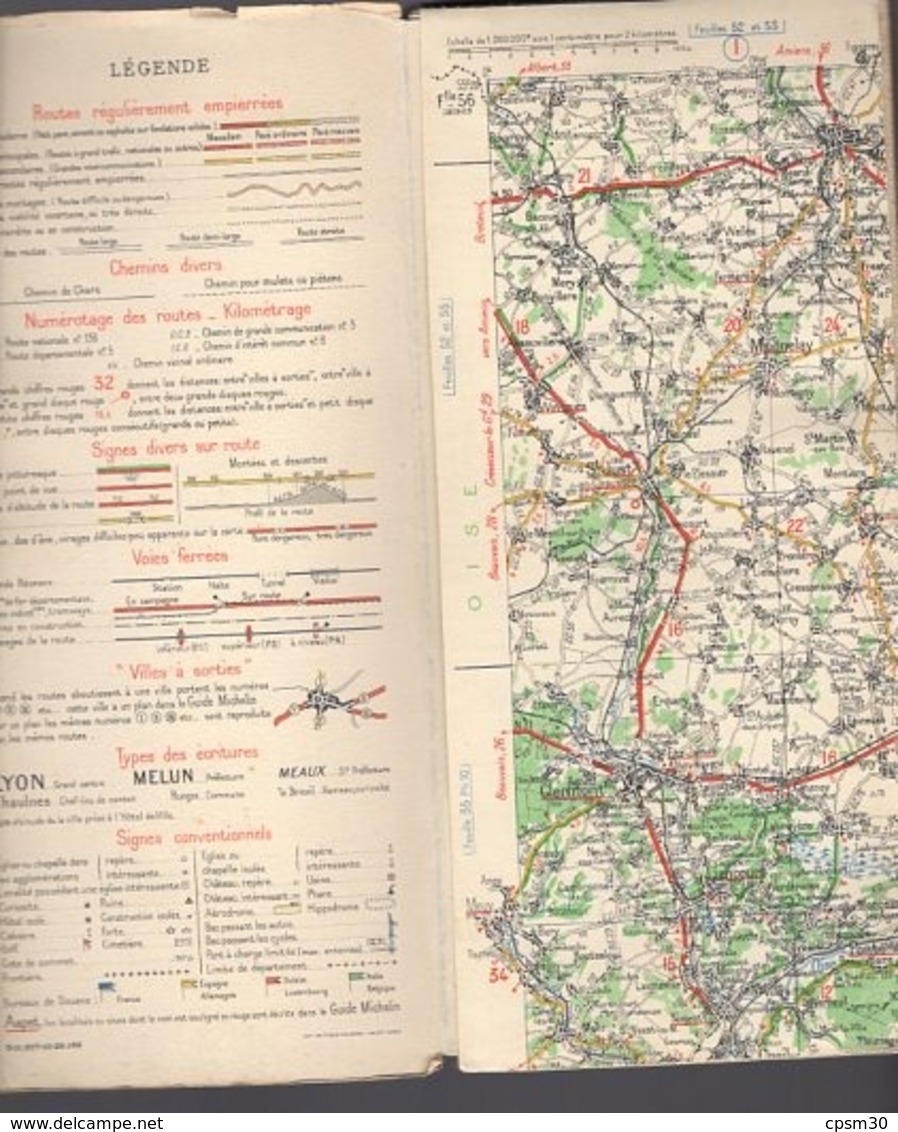 Carte Géographique MICHELIN - N° 056 PARIS - REIMS - N°2829-39 Carte Sur Papier Entoilé - Cartes Routières