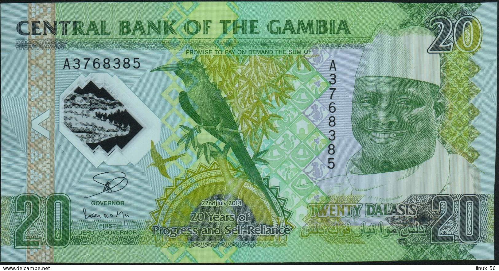 GAMBIA - 20 Dalasis 20.07.2014 {Polymer} UNC P.30 - Gambia