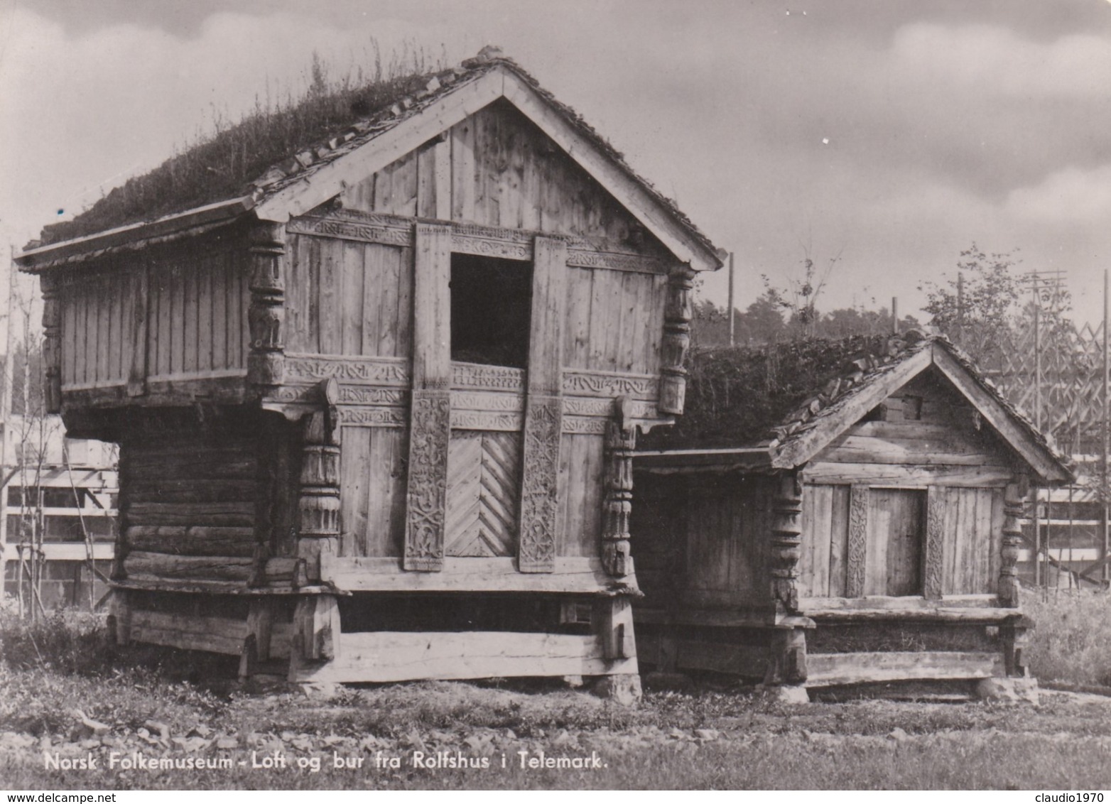 CARTOLINA - POSTCARD - NORVEGIA - NORSK FOLKEMUSEUM- LOFT OG BUR FRA ROLTSHUS I TELEMARK - Norvegia