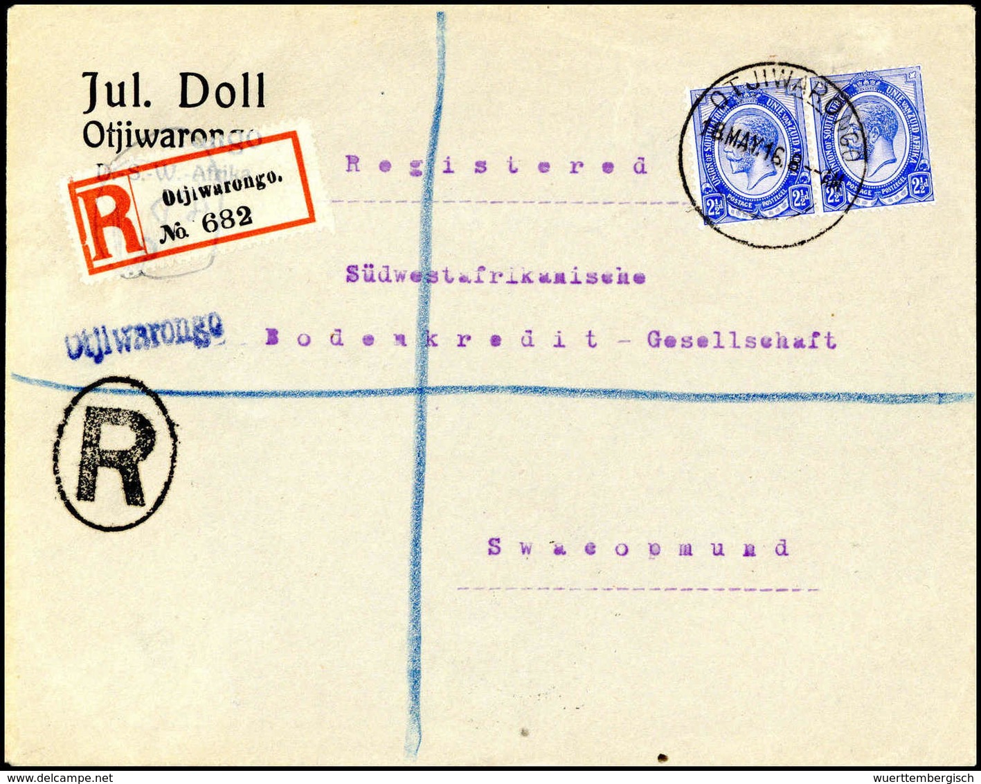 Beleg Deutsche Kolonien Südwestafrika, Mandat - Other & Unclassified