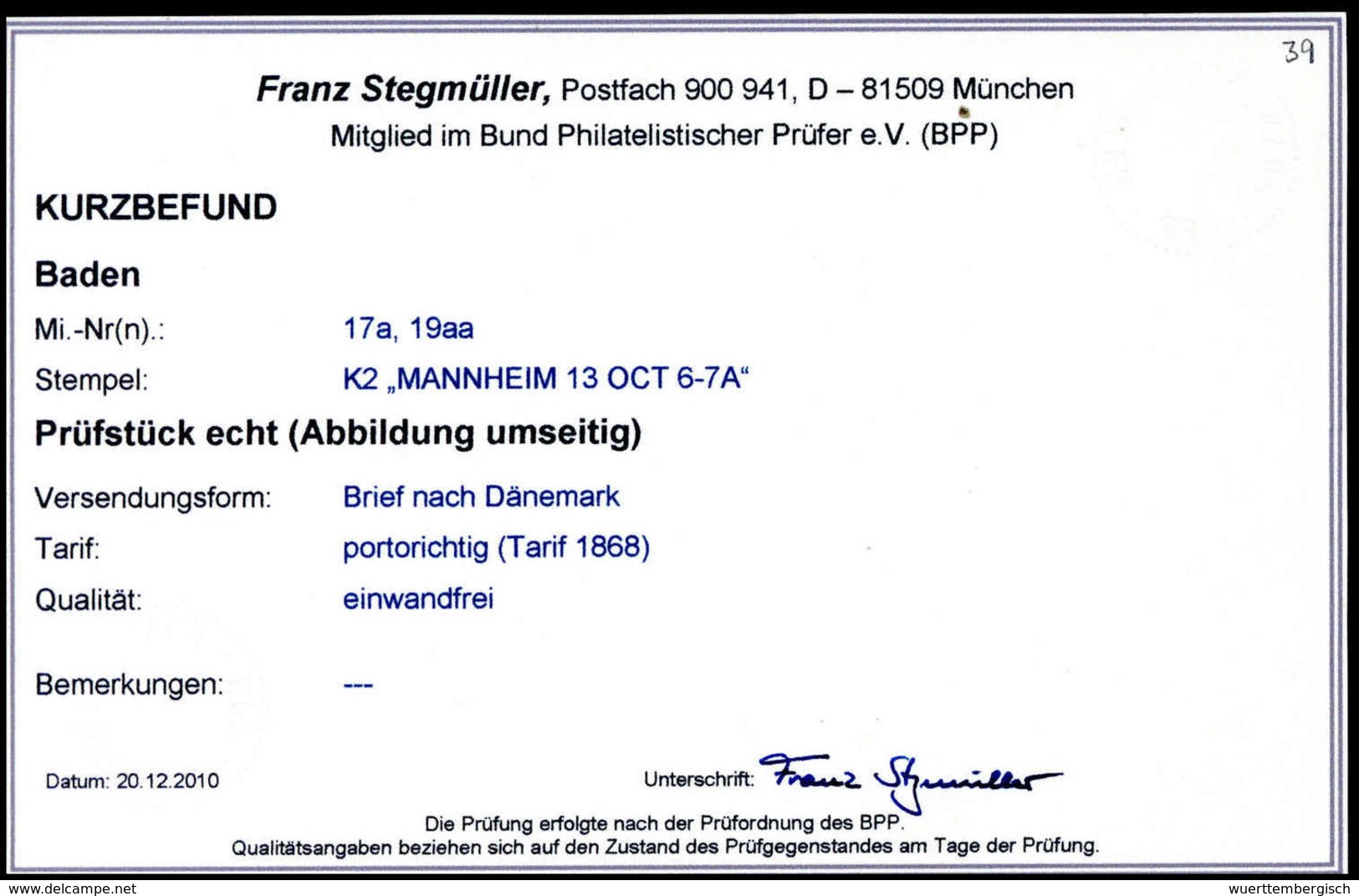 Beleg Altdeutschland Baden - Other & Unclassified