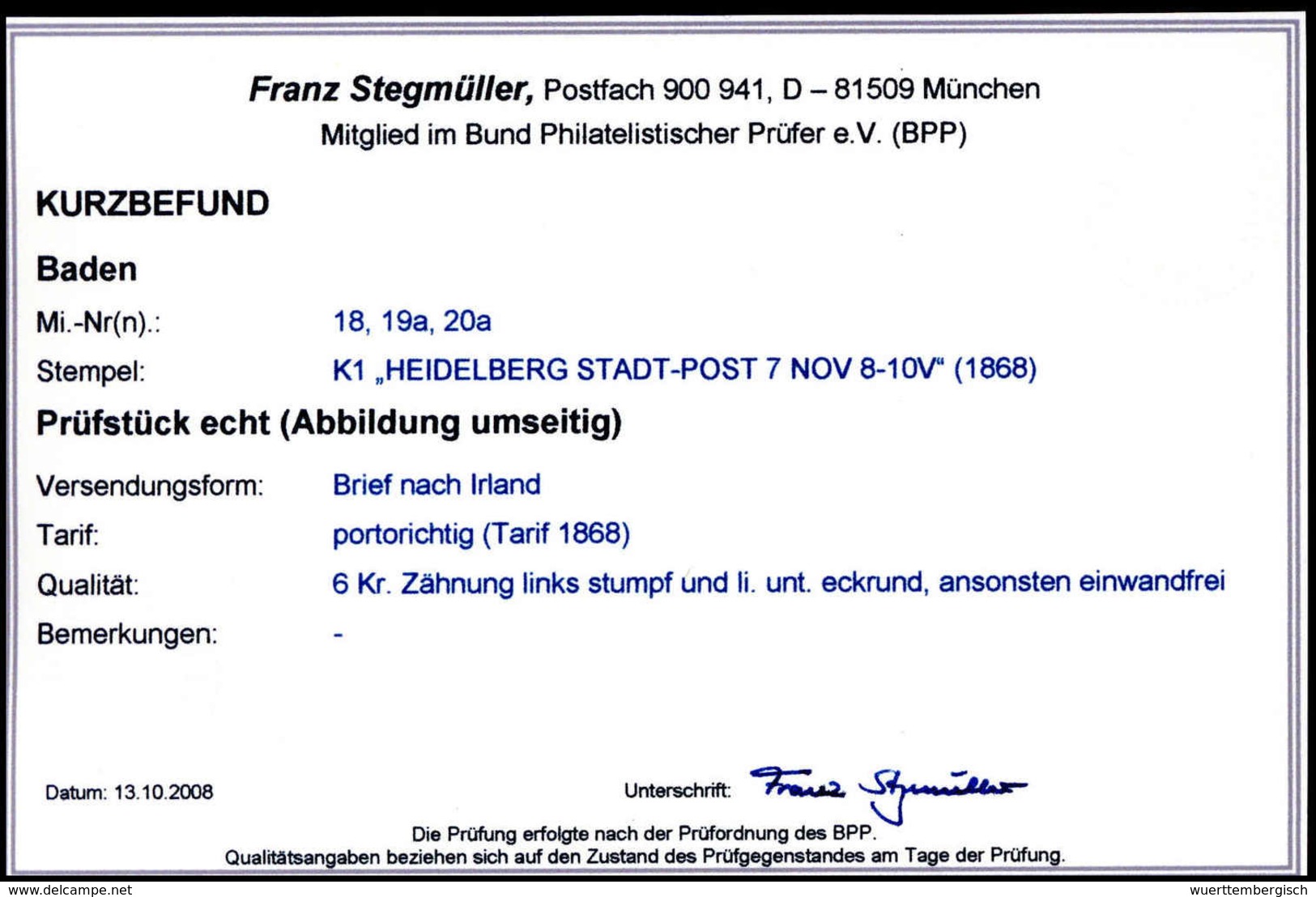 Beleg Altdeutschland Baden - Other & Unclassified