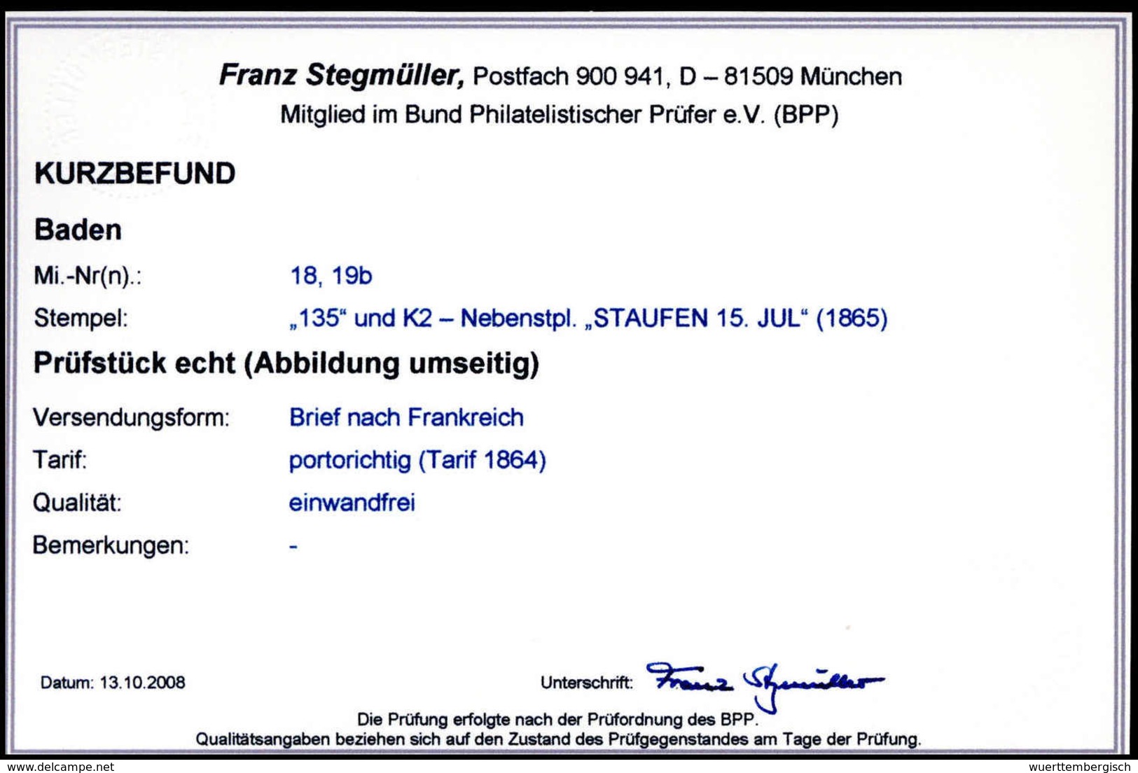 Beleg Altdeutschland Baden - Other & Unclassified