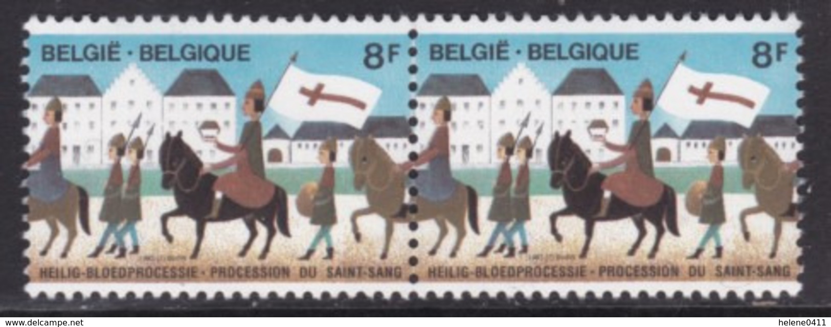 PAIRE NEUVE DE BELGIQUE - PROCESSION DU SAINT-SANG, A BRUGES N° Y&T 2090a - Other & Unclassified