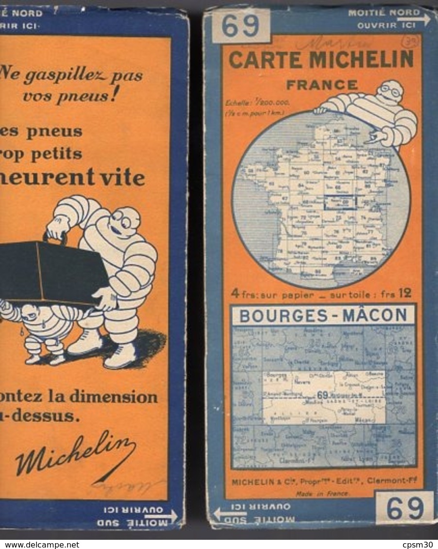 Carte Géographique MICHELIN - N° 069 - Bourges - Mâcon N° 2925-46 - Wegenkaarten